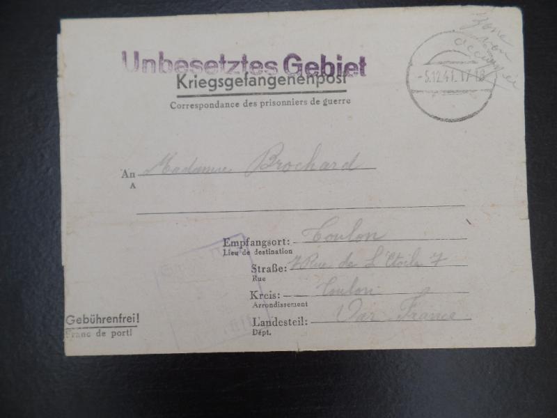 Kriegsgefangenepost (POW post) Stalag 4 G- French in German captivity 