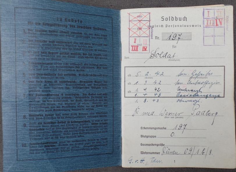 Soldbuch WH -Luftwaffe-Medic-Flak-Padberg