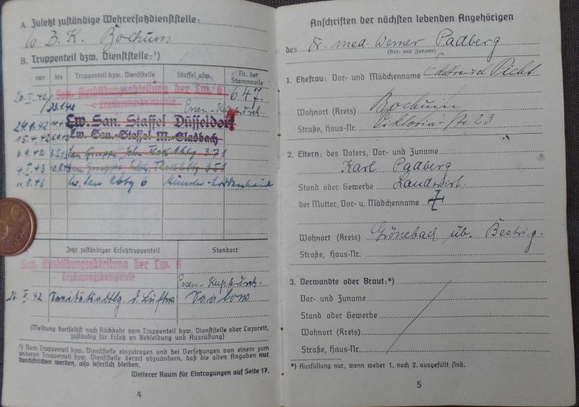 Soldbuch WH -Luftwaffe-Medic-Flak-Padberg