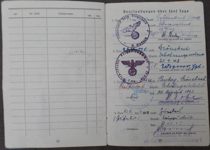 Soldbuch WH -Luftwaffe-Medic-Flak-Padberg