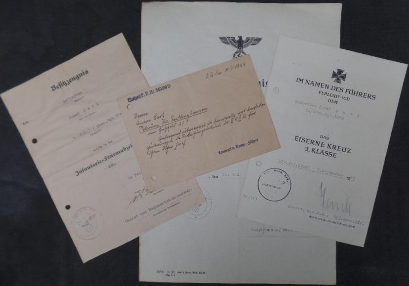 Award document grouping WH (Heer) 207.Inf.Div.- 549 Gren.Div.- Carl