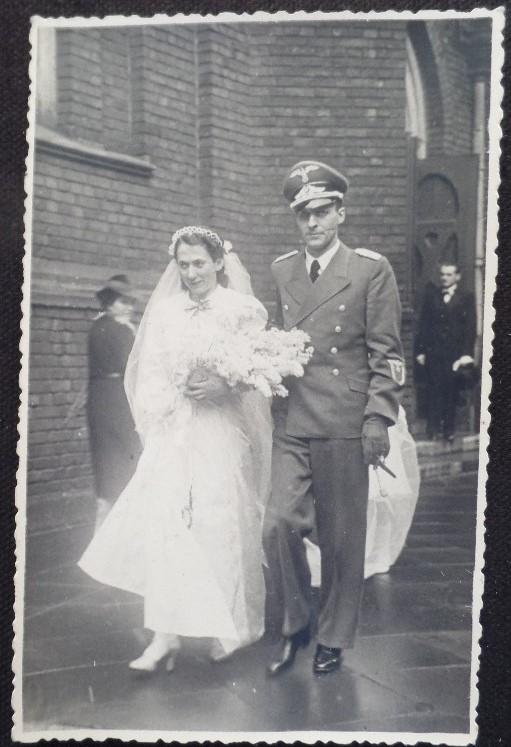 Diplomatic official wedding postcard picture.