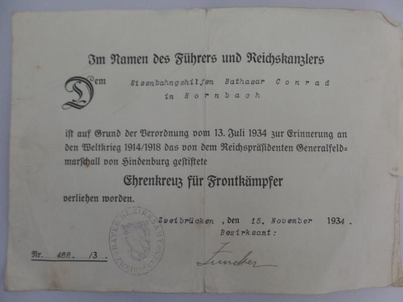 Single award document WH (Heer) - Conrad