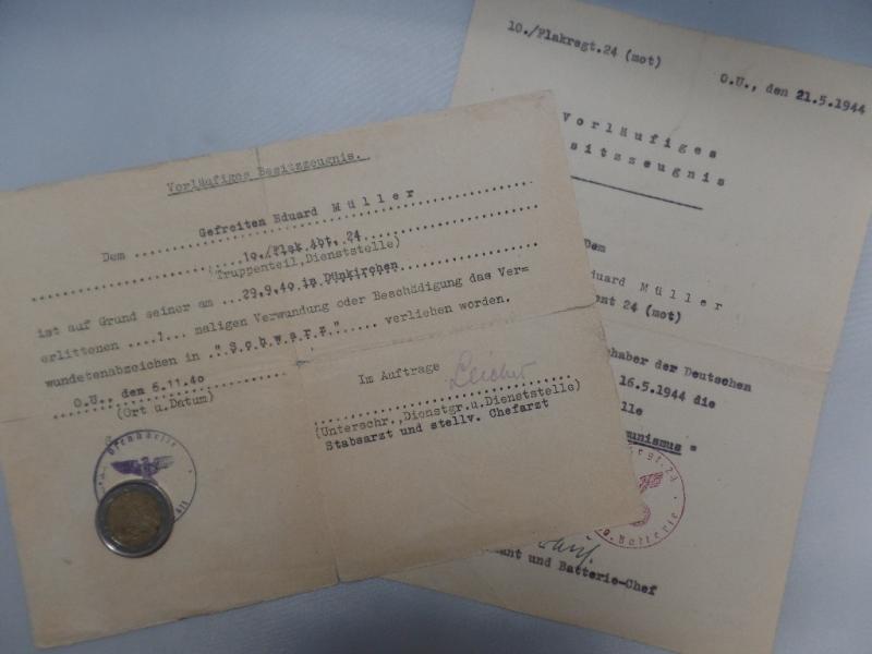 Citation set Luftwaffe - Flak Rgt.24 (mot) - Müller