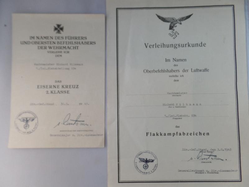Wehrpaß /citation / photo grouping - Luftwaffe - Flak -  Wilkmann