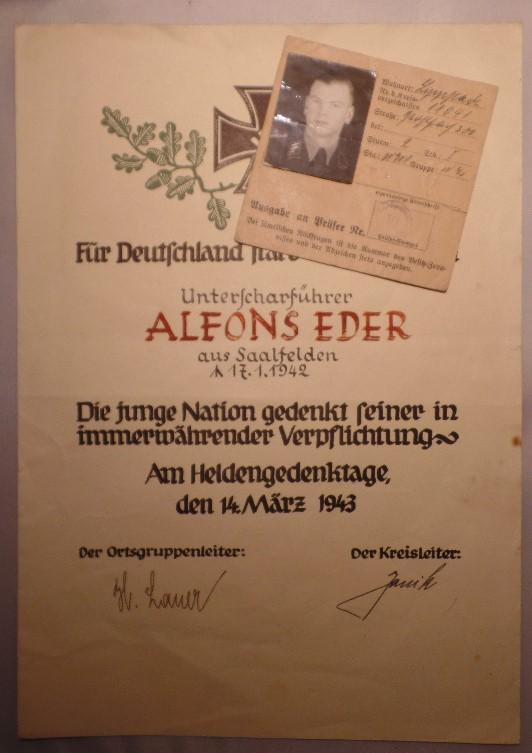 Commemorative death notice - Rgt.