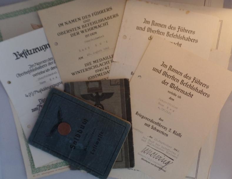 Soldbuch /Wehrpaß /citations grouping - Luftwaffe/155.Inf.Div. - Kox