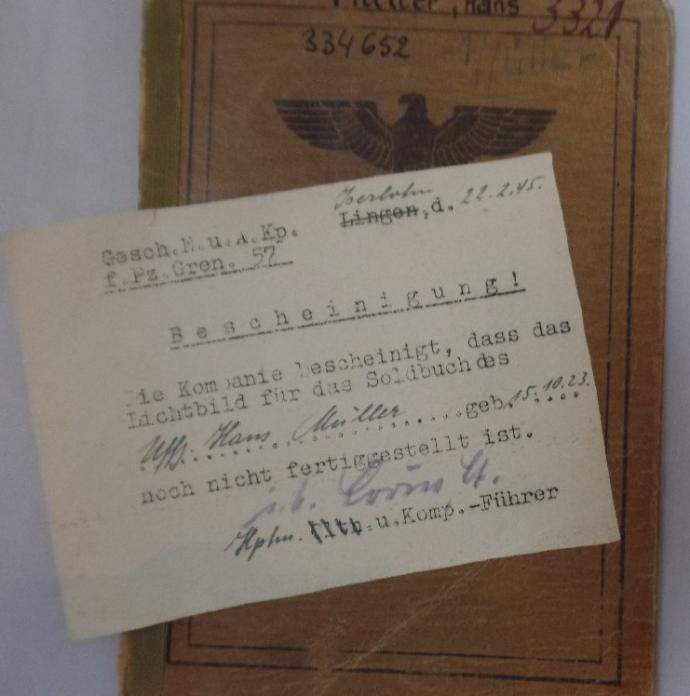 Soldbuch WH (Heer) 16.Pz.Div. - Müller