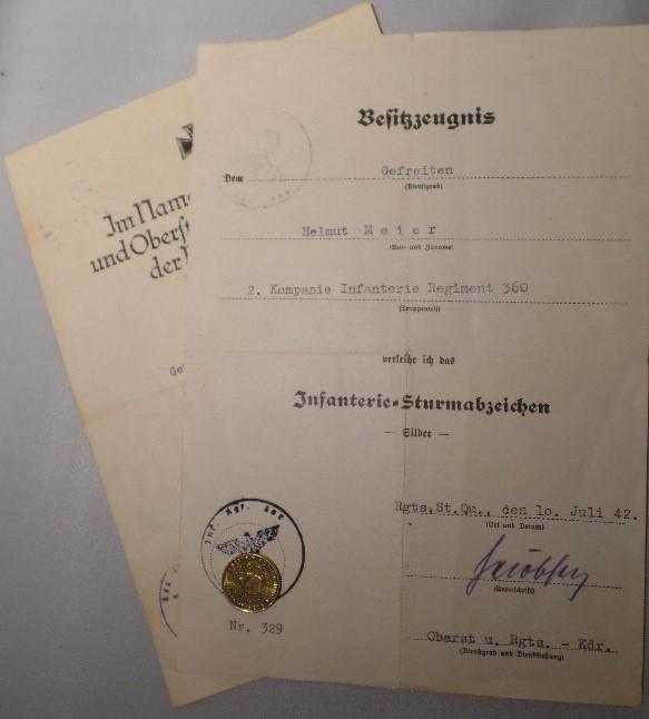 Citation set -  WH (Heer) - 221.Inf.Pz.Div. - Meier