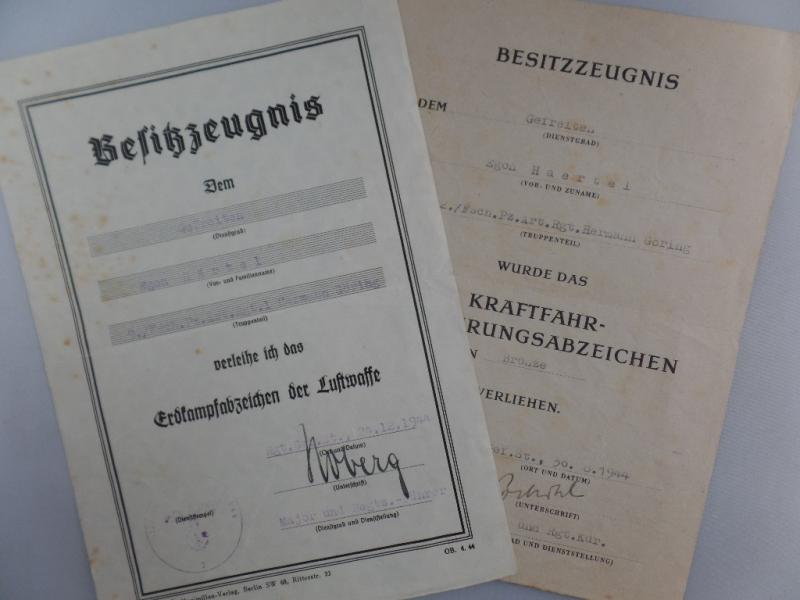Citation set -  Luftwaffe - Fsch.Pz.Art.Rgt.