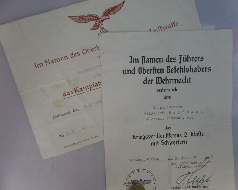 Citation set - Luftwaffe - 22.Flak Div. - Reinhard