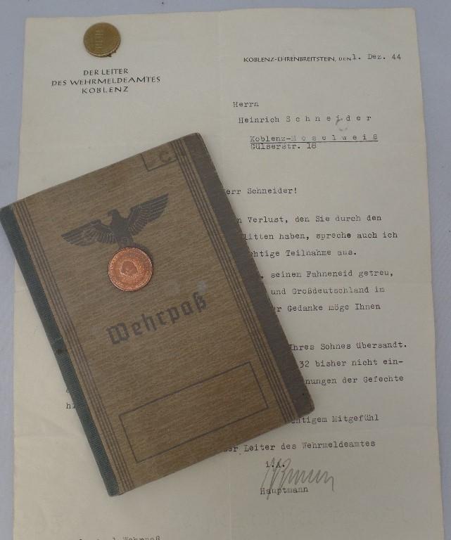 Wehrpaß - WH (Heer) -  Metz - 36. Inf..Div.- 