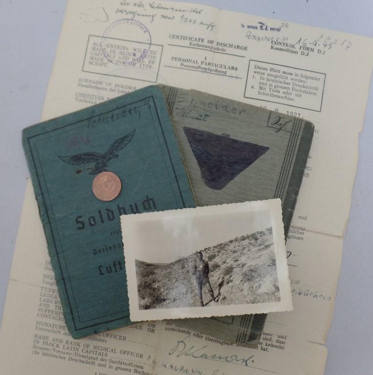 Wehrpass/Soldbuch - Luftwaffe - 7.Fschj.Div./11.Fschj.Div./21.Fschj.Div. - Schneider