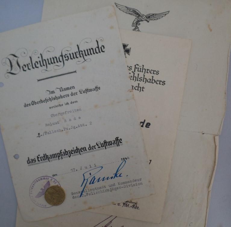 Citation grouping - Luftwaffe - 2.Fschj.Div. - Bode