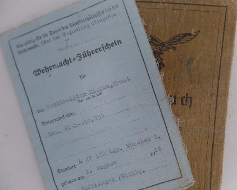 Soldbuch Luftwaffe  - 2.Flak Div. - Dippon