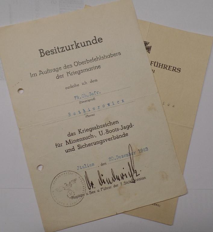 Citation set - KM - 7.Sich.Div. -  Italy - Betkierowitcz