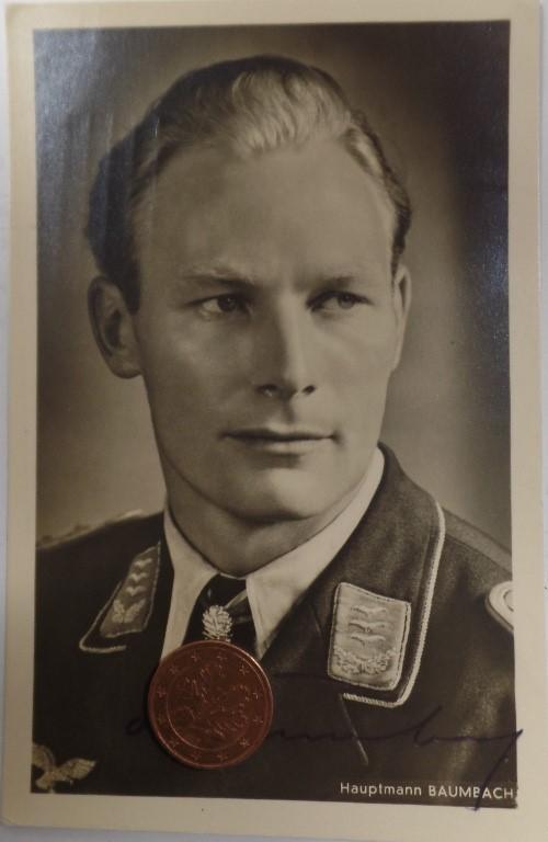 Swords recipient postcard with signature - Baumbach