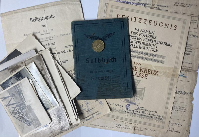 Soldbuch/citations  Luftwaffe - 7.Flieger-Div.(1.Fschj.Div.) / 2.Fschj.Div. - Böhm