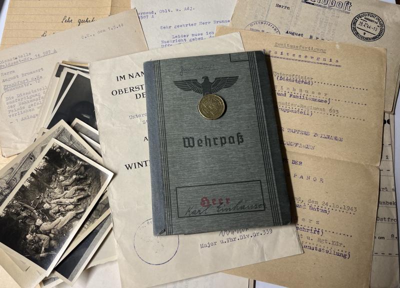 Wehrpass /citations -  WH (Heer) - 339.Inf.Div. - Einhäuser