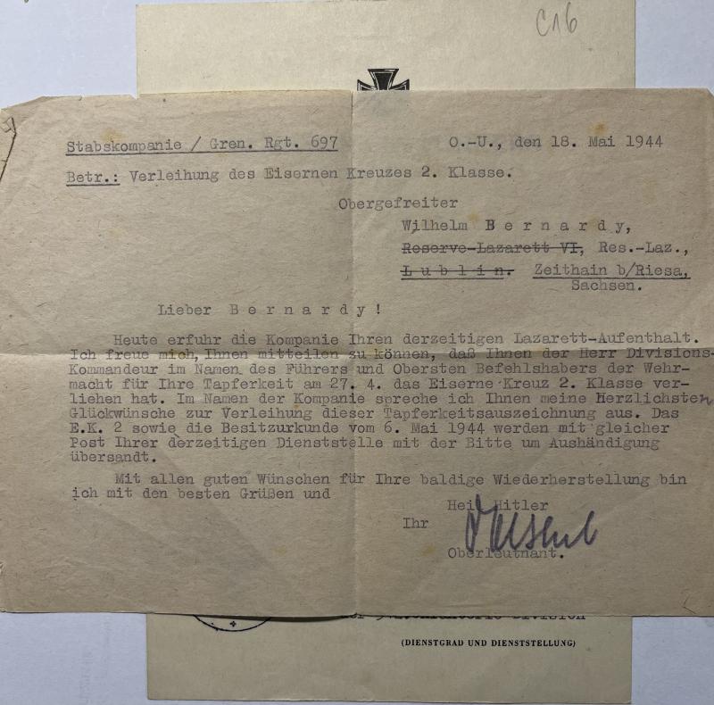 Citation -  WH (Heer) - 342.Inf.Div. - Bernady