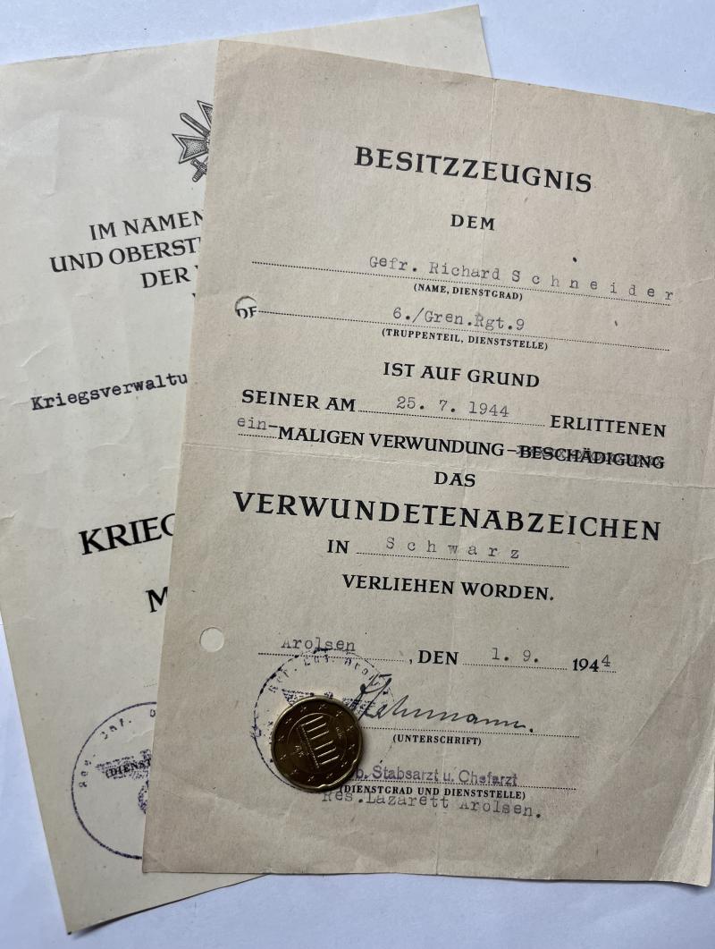 Citation set WH (Heer) - 383.Inf.Div.- Schneider
