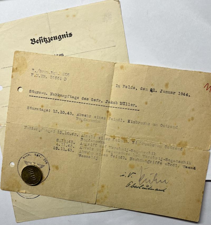 Citation  -  WH (Heer) -  79.Inf.Div. - Müller