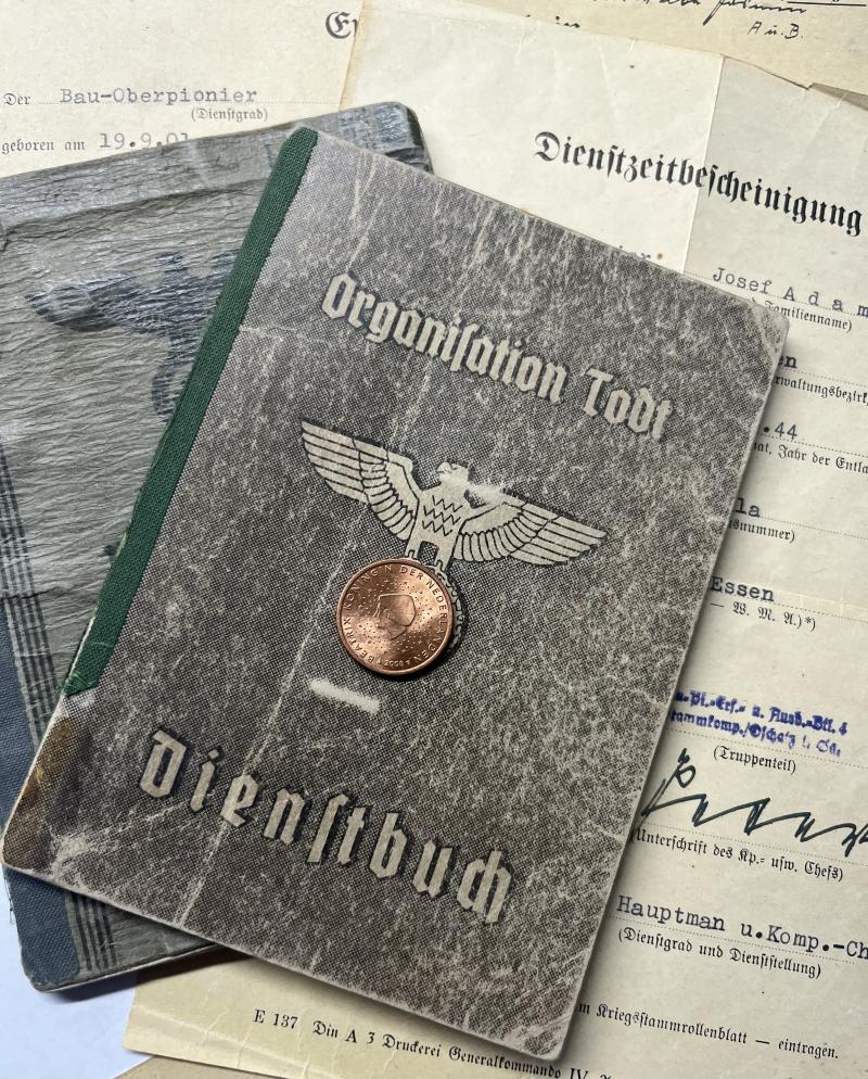 O.T.(Organisation Todt) - Dienstbuch/Wehrpass - Adamczak