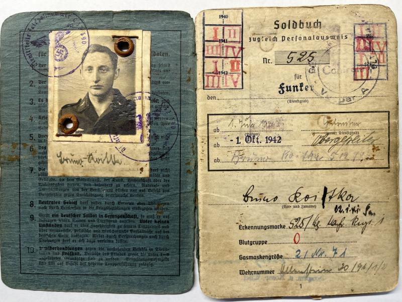 Soldbuch - Luftwaffe - VIII.Fliegerkorps - Koitka