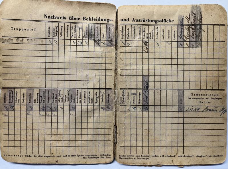 Soldbuch - Luftwaffe - VIII.Fliegerkorps - Koitka