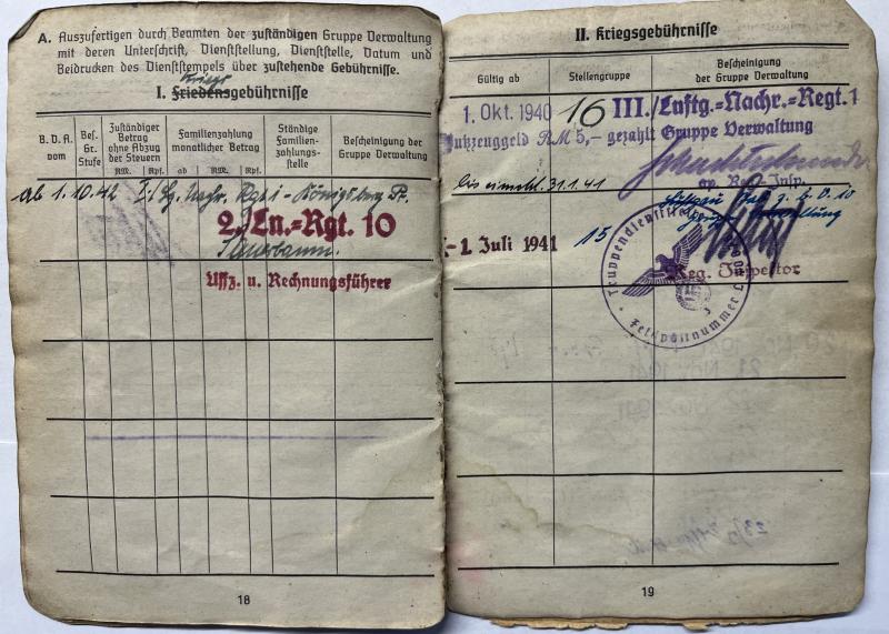 Soldbuch - Luftwaffe - VIII.Fliegerkorps - Koitka