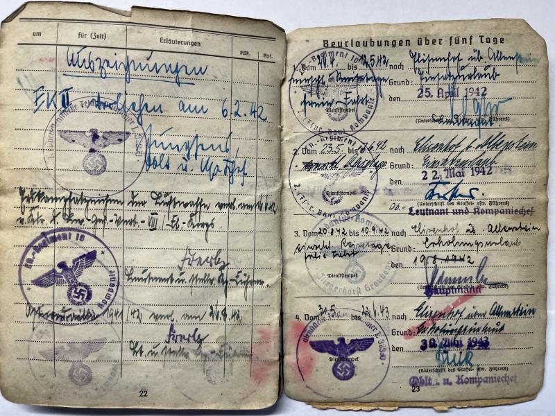 Soldbuch - Luftwaffe - VIII.Fliegerkorps - Koitka