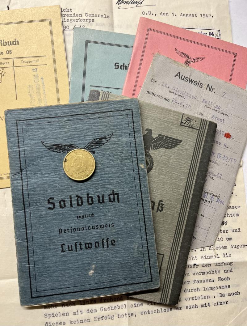 Wehrpass /Soldbuch grouping -  Luftwaffe - Kampfgruppe 806 - Philipp
