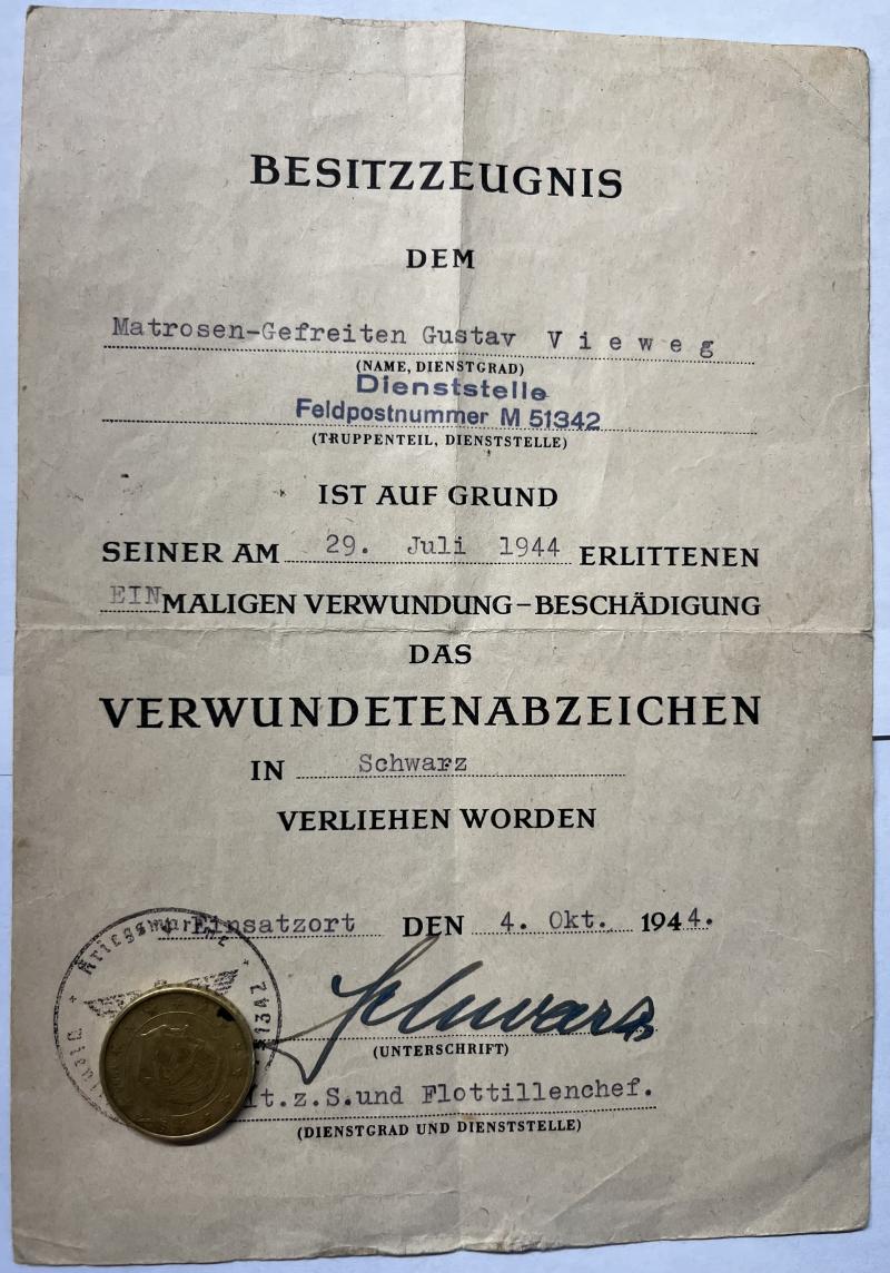 Citation - KM - 4. Art.Träger-Flottille - Vieweg