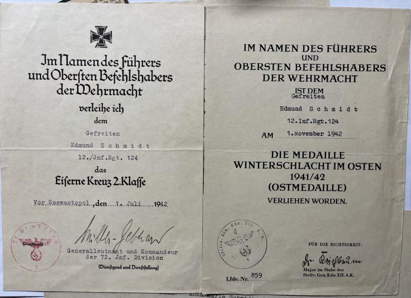 Kurland Docs | Wehrpass / citation grouping - WH (Heer) - 72.Inf.Div ...