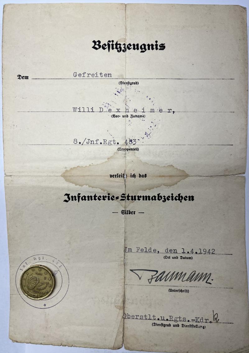 Citation -  WH (Heer) -  263.Inf.Div. - Dexheimer