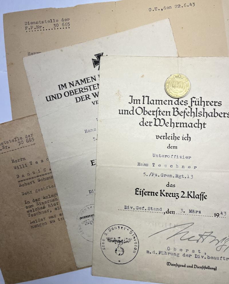 Citation set -  WH (Heer) - 5.Pz.Div. - Teschner