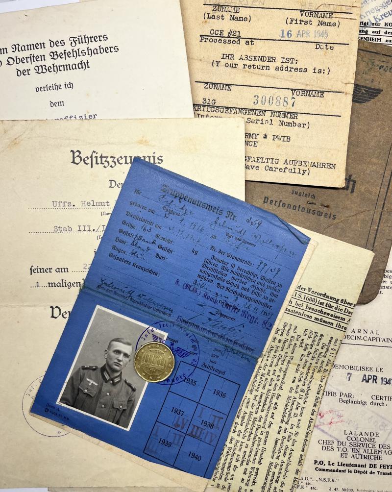 Soldbuch/citation grouping - WH (Heer) - 19.Inf.Div. - Wollersen