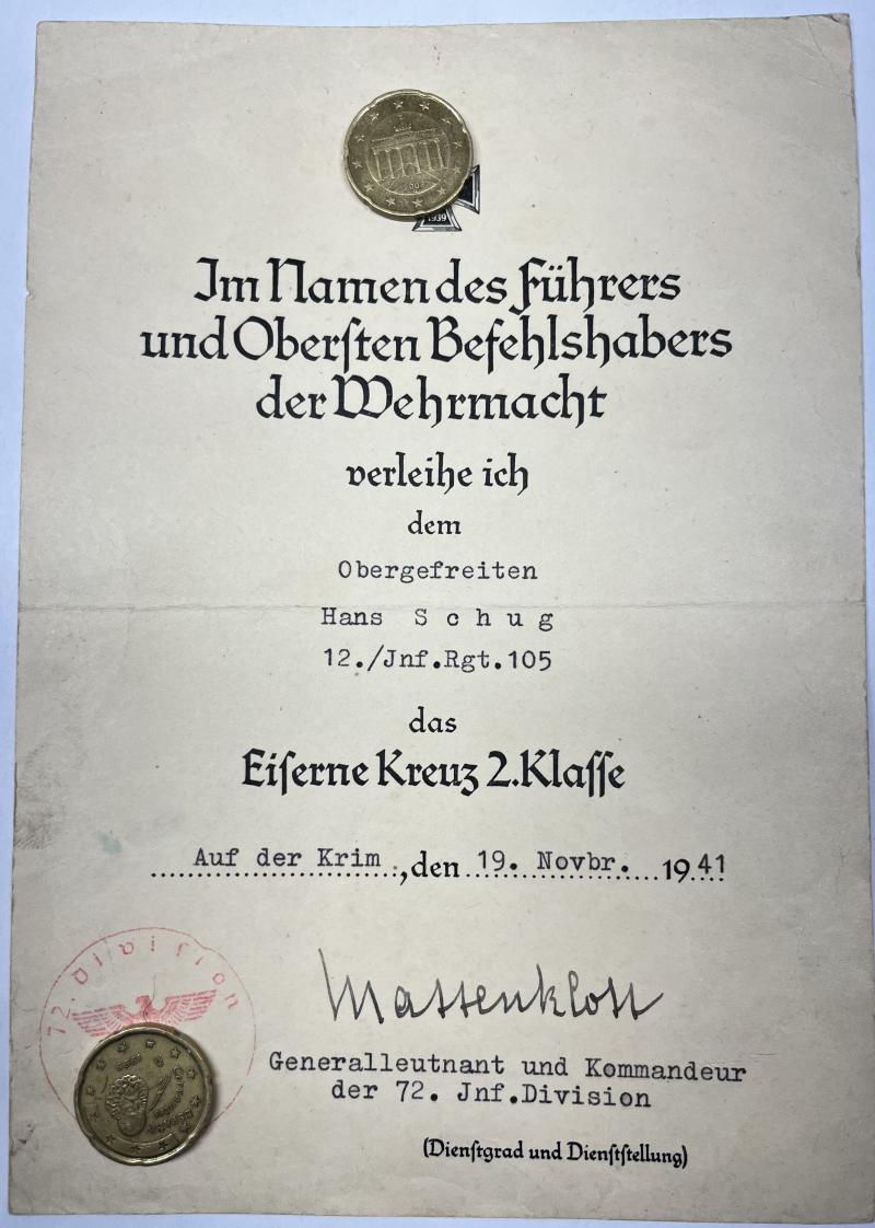 Citation - WH (Heer) -  72.Inf.Div. - Schug