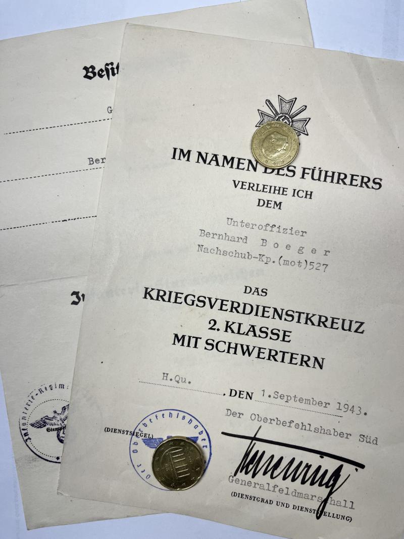 Citation set  -  WH (Heer) -  9.Inf.Div. - Böger