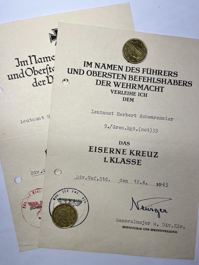 Citation set - WH (Heer) - 25.Inf.Div. - Schwarzmaier