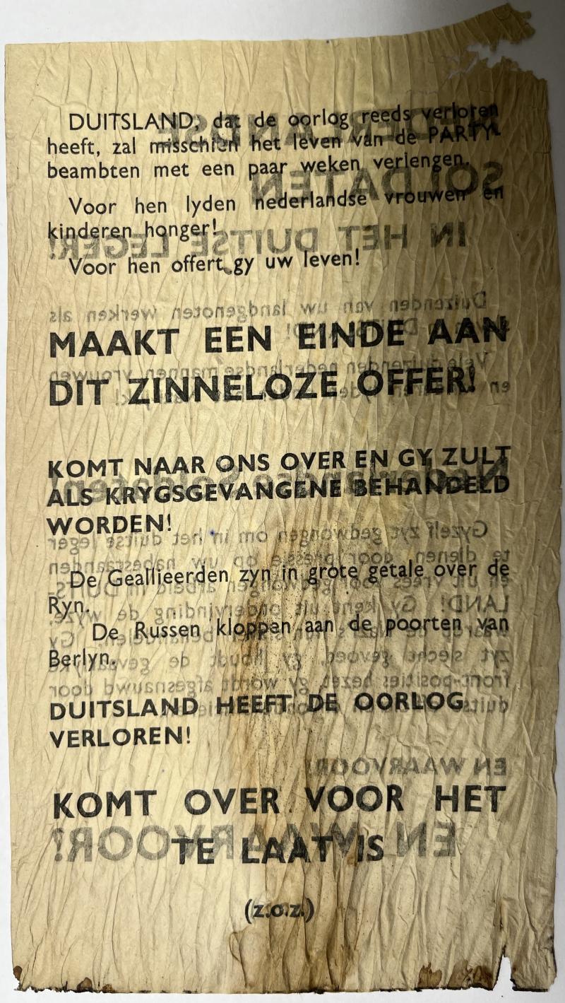 Dutch/Allied leaflet - Holland - 1945