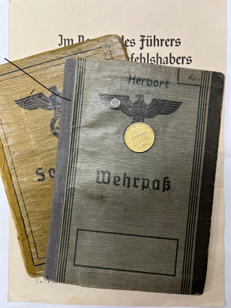 Wehrpass / Soldbuch /citation - Luft.Bau-Btl 22 - Herbort
