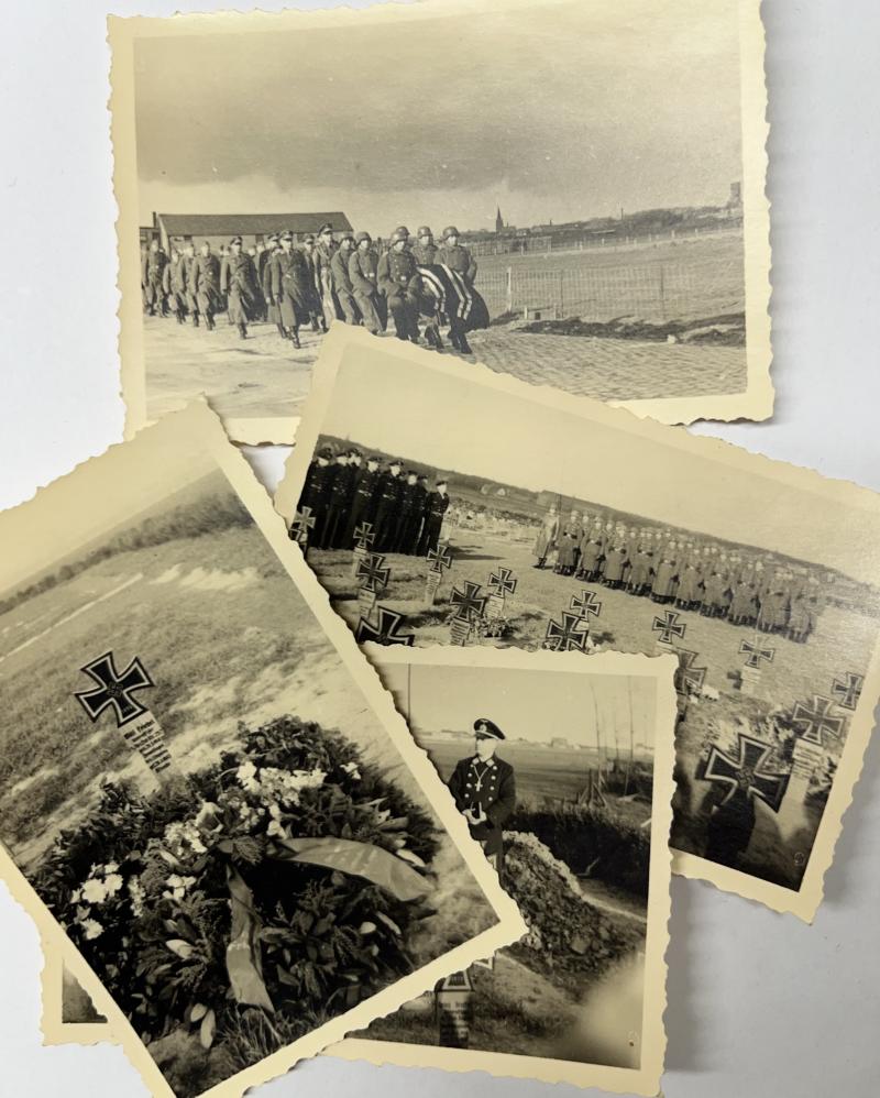 4 photos military funeral Oostende - Res.Flak Abt.252 - Friedel - 1943