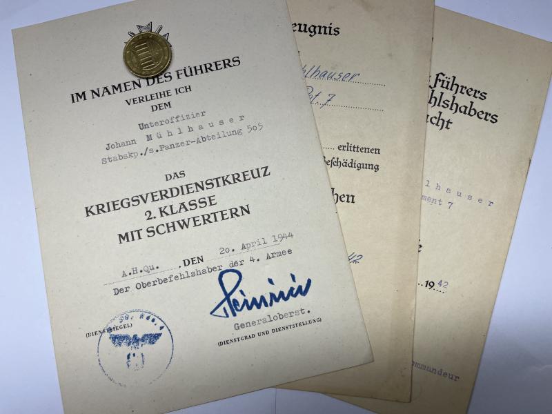 Citation grouping -  WH (Heer) -  10.Pz.Div./5..Pz.Div. - Tiger unit - Mühlhauser