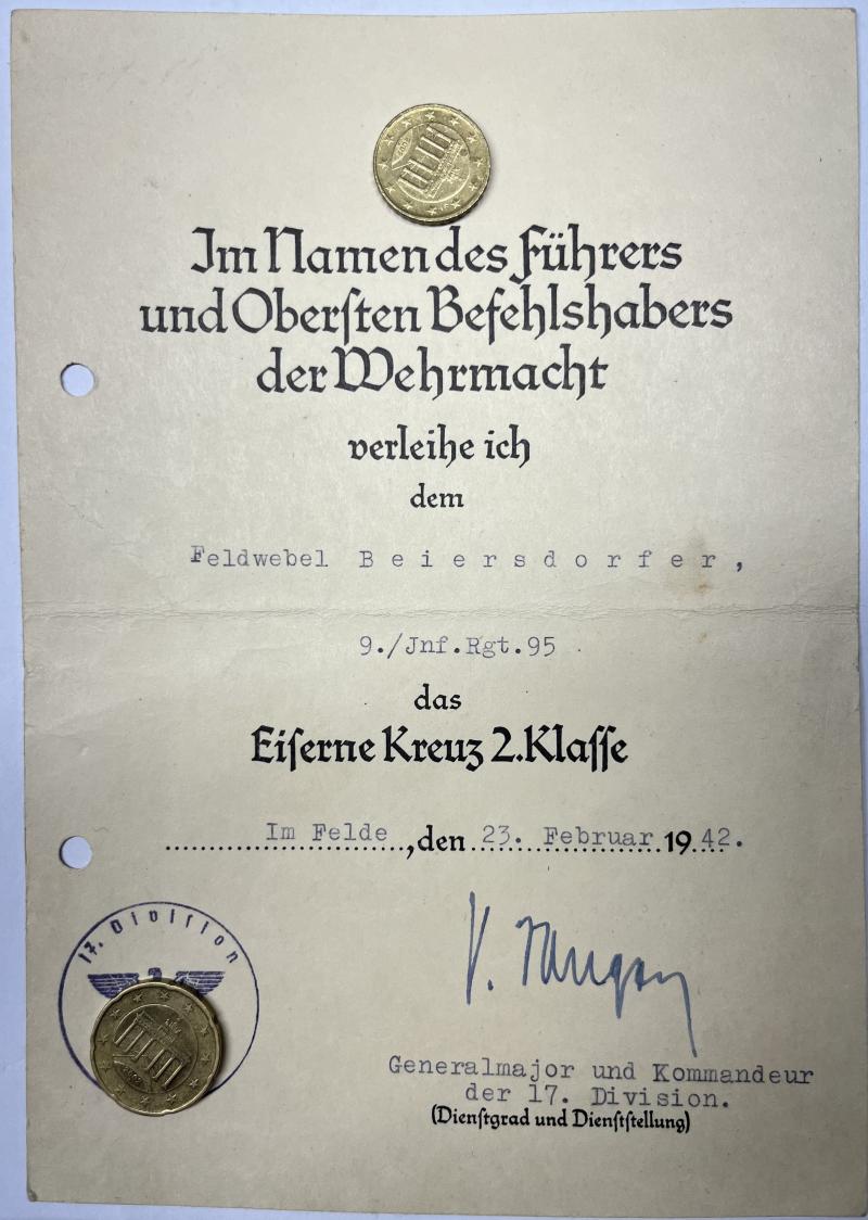 Citation - WH (Heer) - 17.Inf.Div. - Beiersdorfer