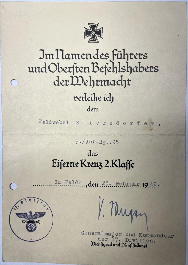 Citation - WH (Heer) - 17.Inf.Div. - Beiersdorfer