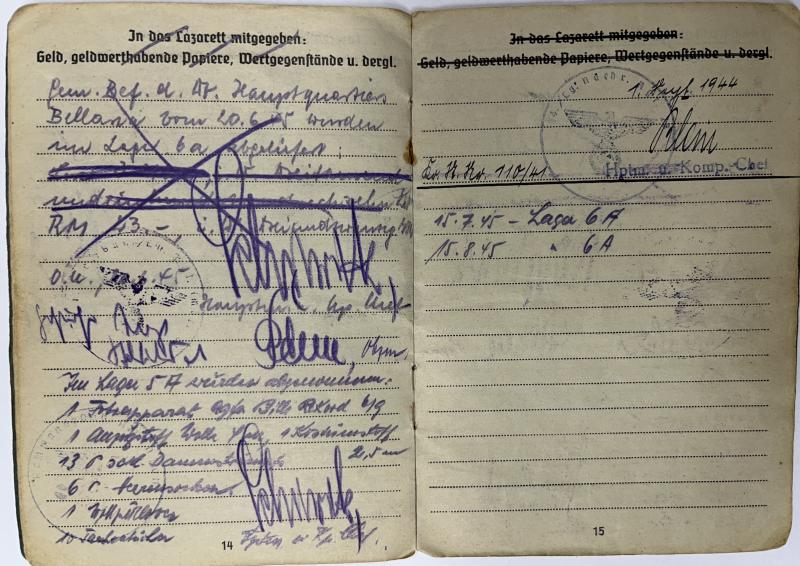 Soldbuch/citation grouping - Luftwaffe -  Luftgau-Nachrichten Rgt.28 - Italy - Langenstrassen