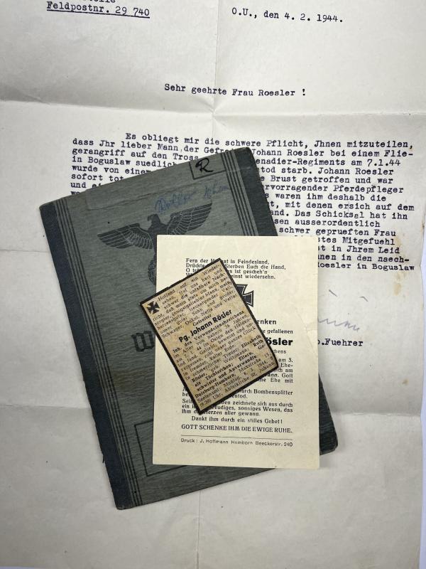 Wehrpass - WH (Heer) - 198.Inf.Div. - Rösler