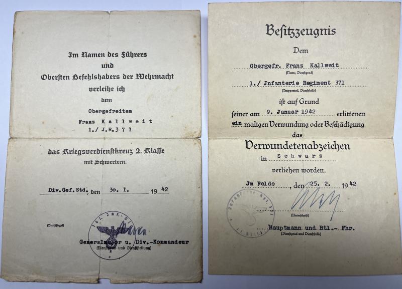 Wehrpass / citation grouping -  WH (Heer)  - 161.Inf.Div. - Kallweit