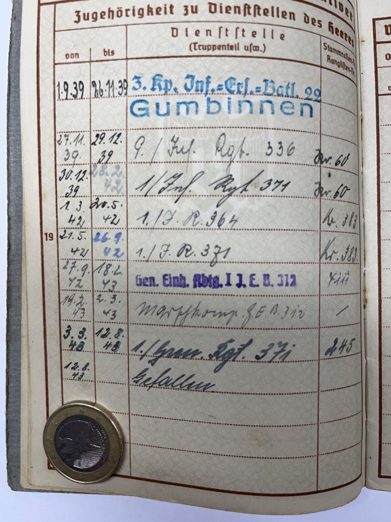 Wehrpass / citation grouping -  WH (Heer)  - 161.Inf.Div. - Kallweit